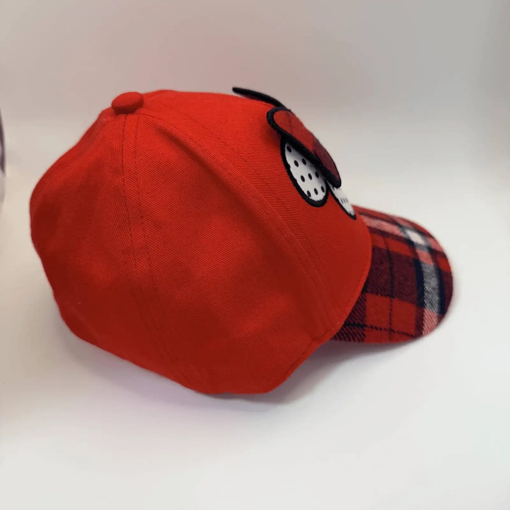 Disney Minnie Mouse Red Plaid Cap Adjustable Hat Kids Fashion Headwear - Picture 2 of 6